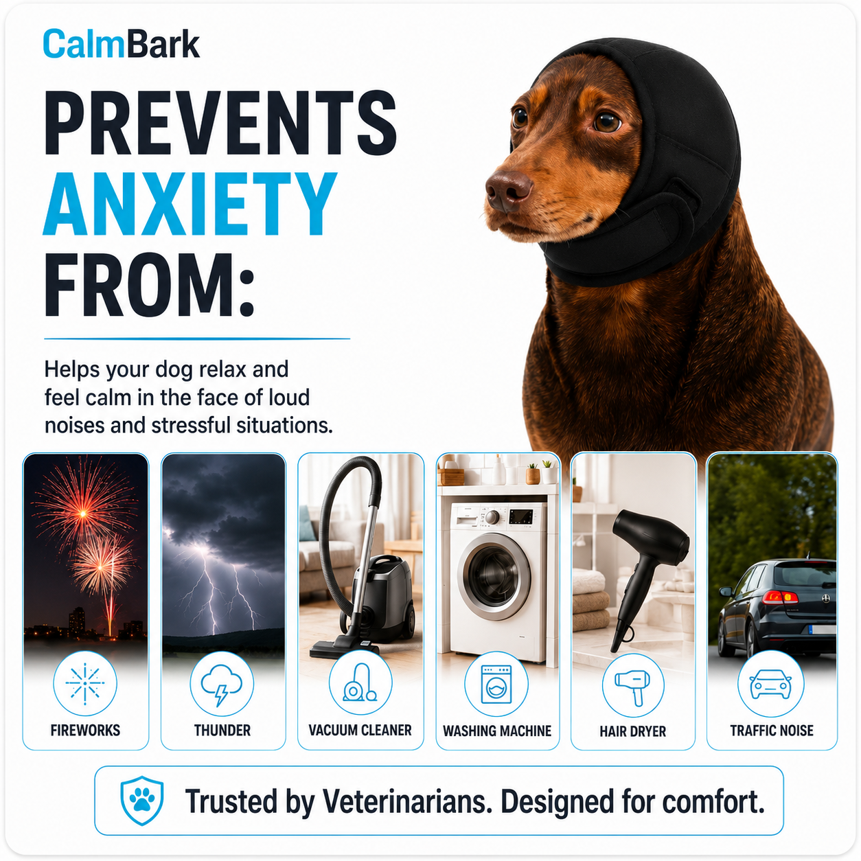 CalmBark Noise Cancelling Ear Wrap